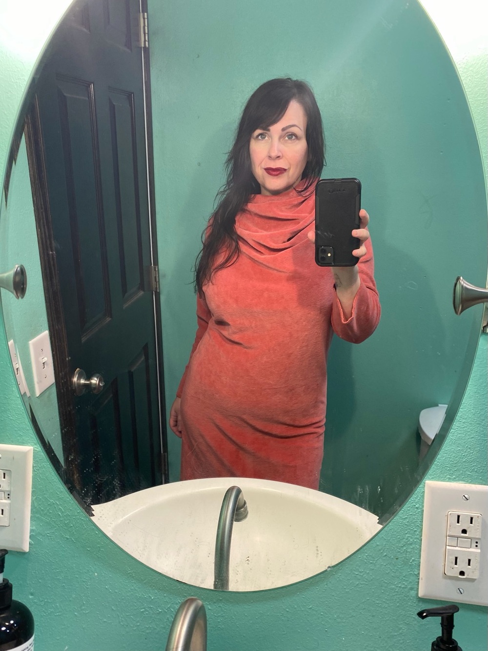 Pink Velour Gaia Conceptions Maxi Dress